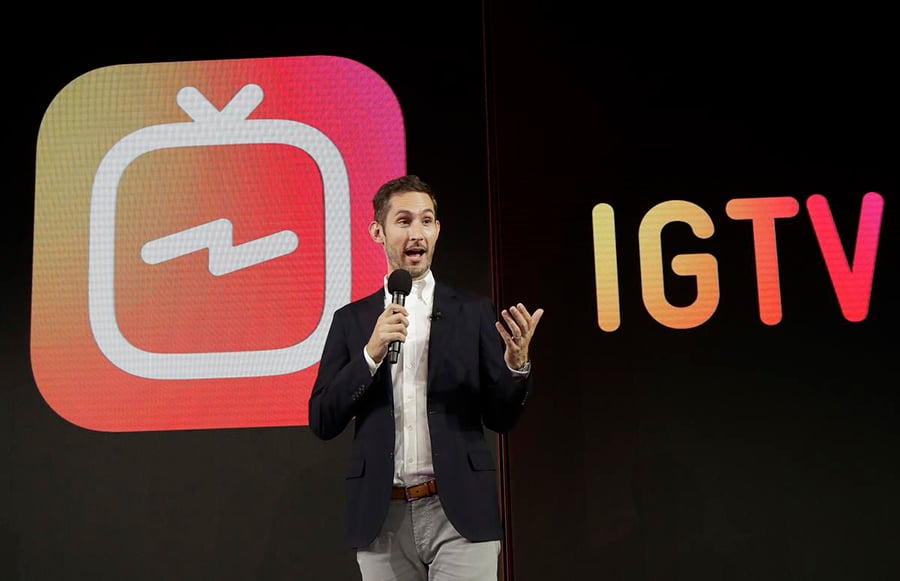 Kevin Systrom, CEO e co-fondatore di Instagram, durante la conferenza del 20 giugno 2018 che annuncia la nascita di IgTv