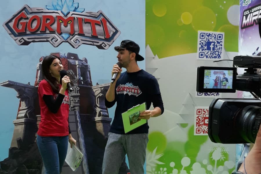 Creativi Digitali al lavoro: alcuni momenti del backstage del Gormiti Show, per la registrazione delle puntate speciali in YouTube Live presso lo stand di Giochi Preziosi e dal grande palco a G! come Giocare