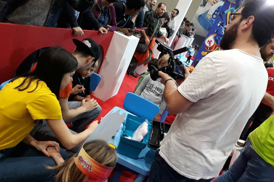 Creativi Digitali al lavoro: alcuni momenti del backstage del Gormiti Show, per la registrazione delle puntate speciali in YouTube Live presso lo stand di Giochi Preziosi e dal grande palco a G! come Giocare