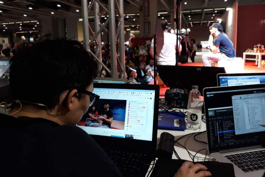 Creativi Digitali al lavoro: alcuni momenti del backstage del Gormiti Show, per la registrazione delle puntate speciali in YouTube Live presso lo stand di Giochi Preziosi e dal grande palco a G! come Giocare