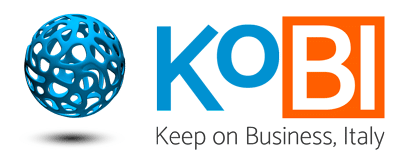 Logo del progetto KoBI, che vede la sfera di Voronoi e la scritta