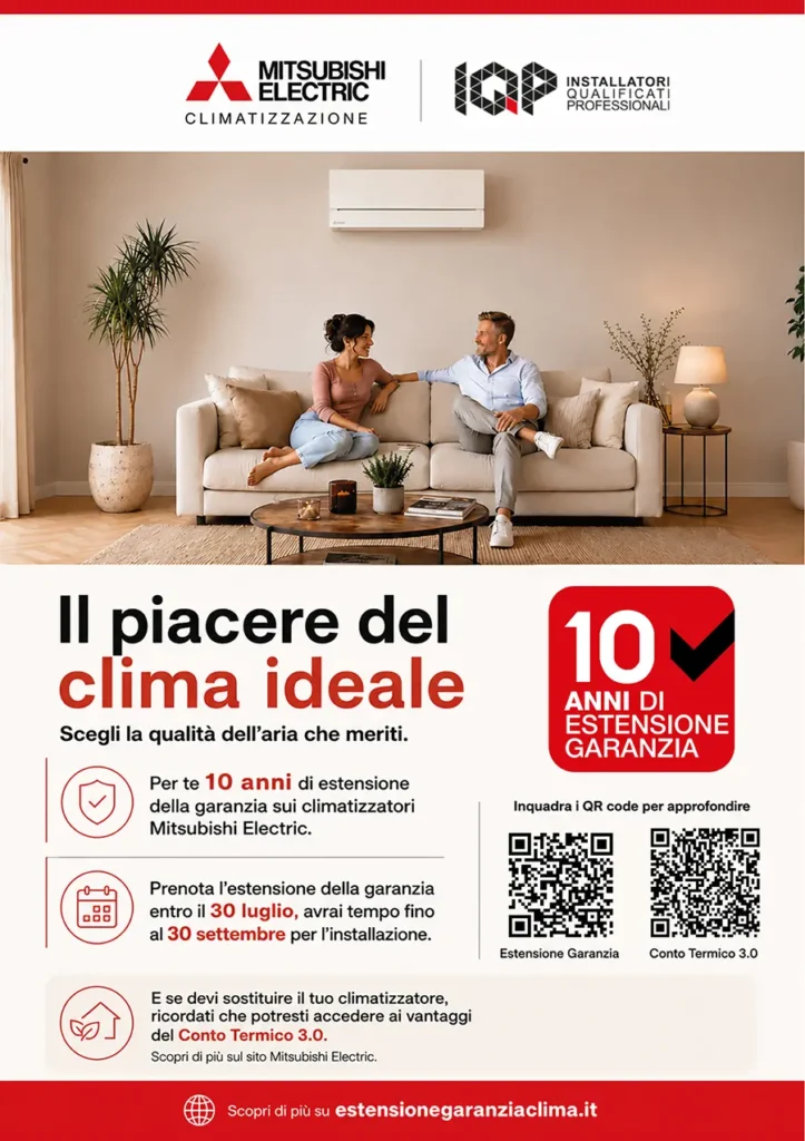 Flyer della campagna Mitsubishi Electric, fronte