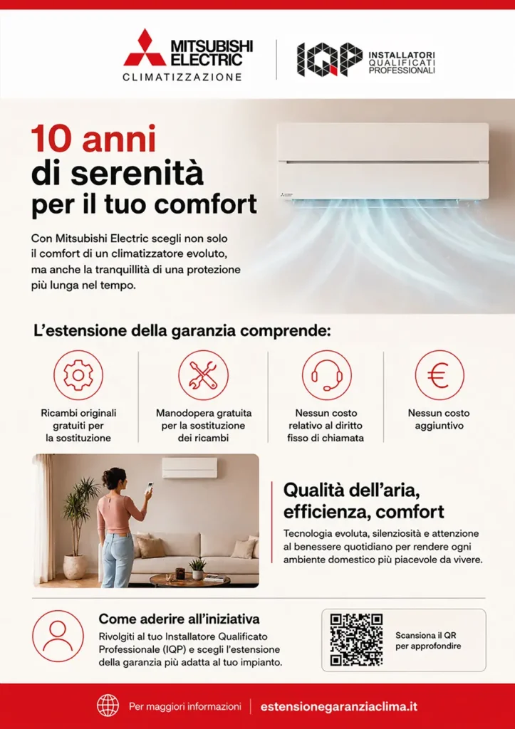 Flyer della campagna Mitsubishi Electric, retro
